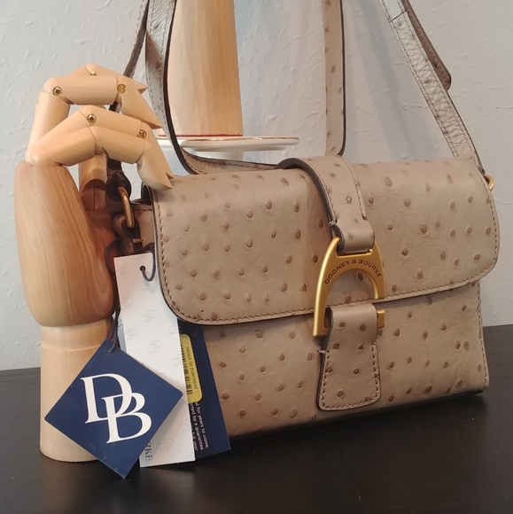 Dooney & Bourke Oyster Grey Ostrich Kyra Crossbody - Picture 2 of 9